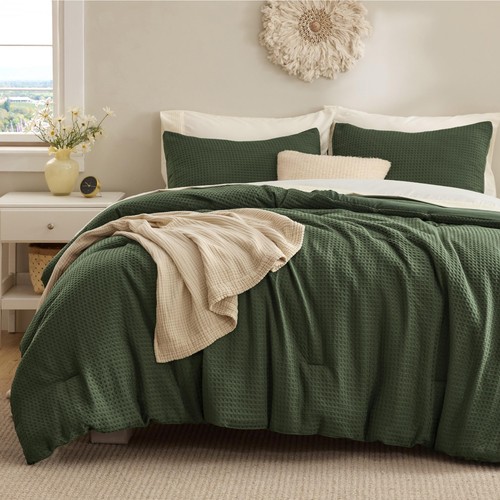 Bedsure queen waffle comforter - queen,